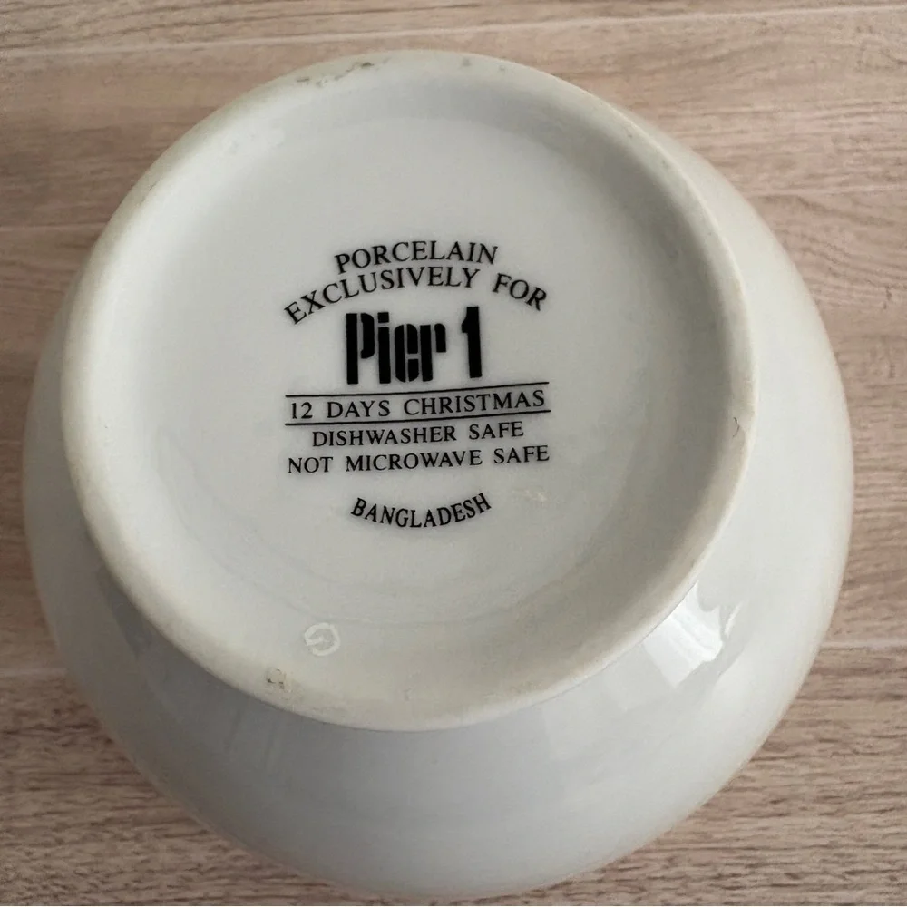 Pier 1 Imports 12 Days of Christmas 1st Day Partridge Bowl